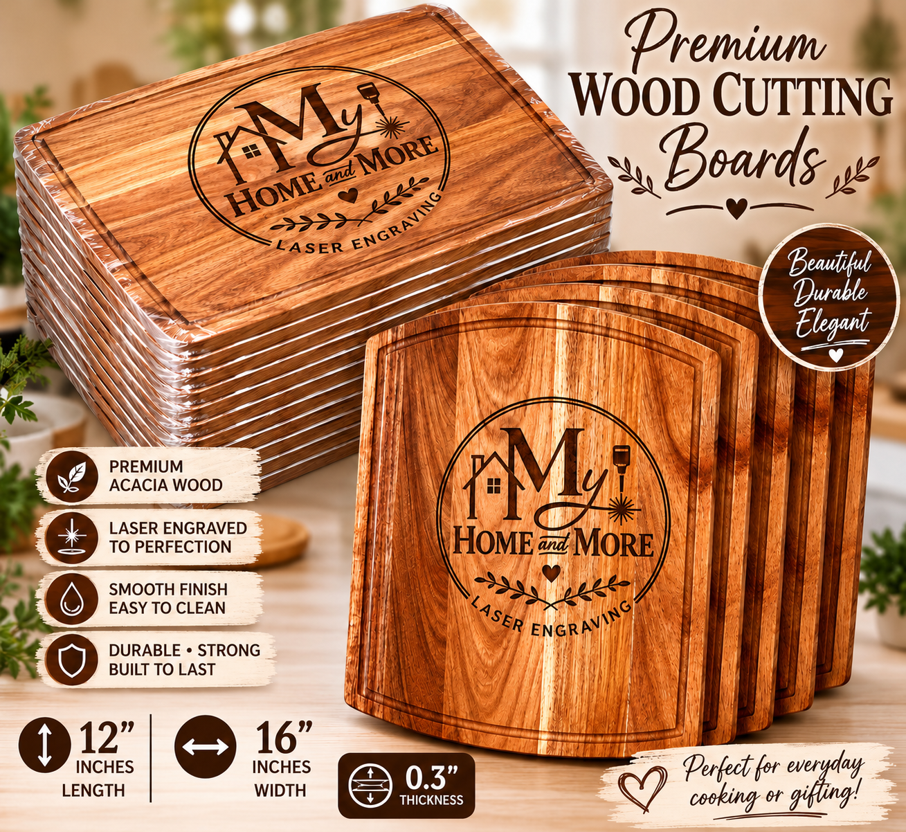 Large Acaia Cutting Board 1pc