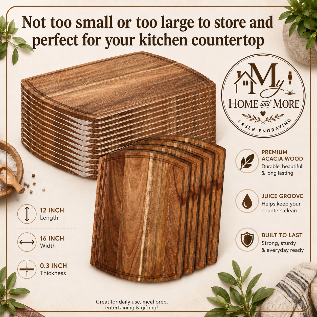 Large Acaia Cutting Board 1pc